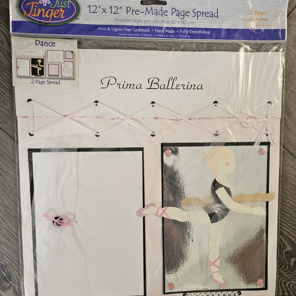 just ginger Prima Ballerina Dance Page Spread - Pink and Black